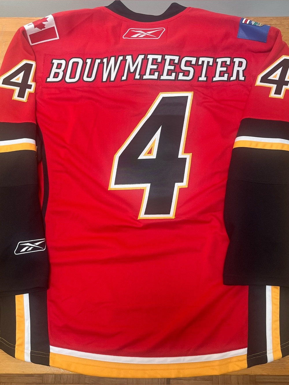 Jay Bouwmeester Calgary Flames Authentic Reebok Hockey Jersey